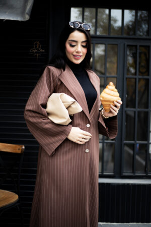 Mocha Pinstripe Abaya
