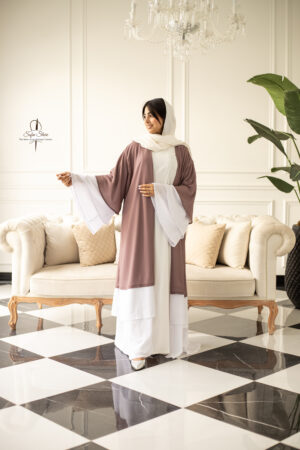 Purple Crepe Open Abaya