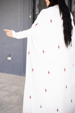 White High Neck Cape Abaya