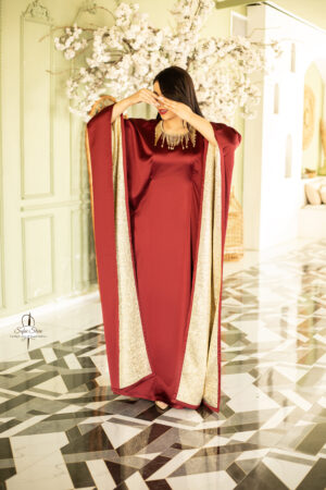 Burgundy Butterfly Abaya