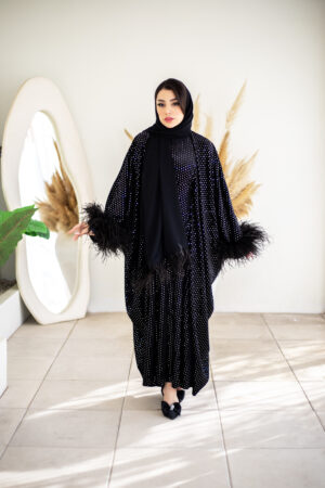 Starry Night Black Butterfly Abaya