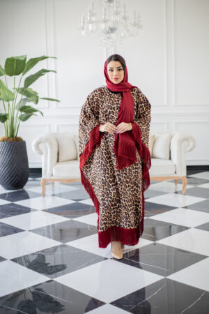 Leopard Print Kaftan Abaya
